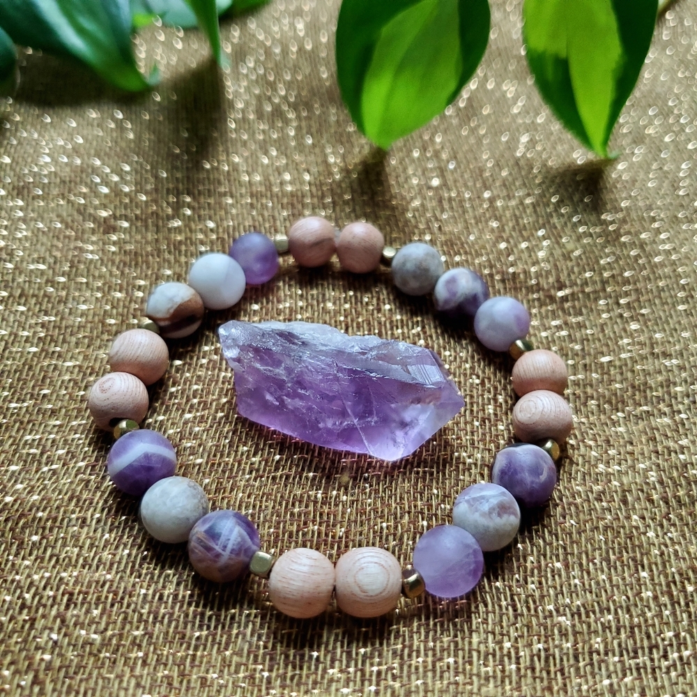 Chevron Amethyst Diffuser Bracelet
